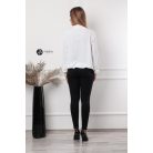 Hosszú ujjú, nyakán masnis felső fehér