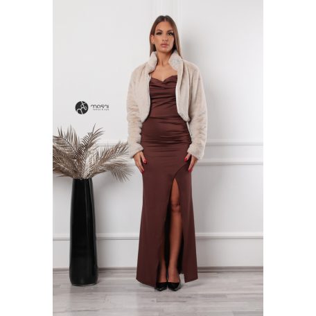 Brossos műszőrme boleró bézs