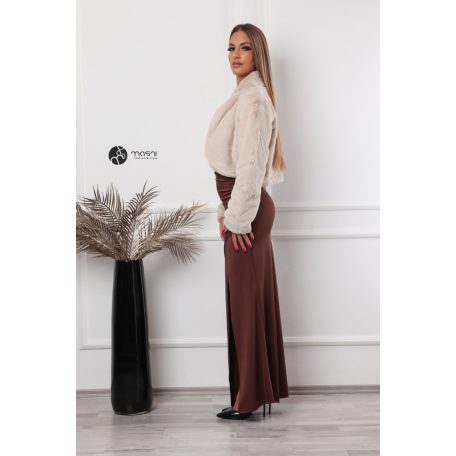 Brossos műszőrme boleró bézs