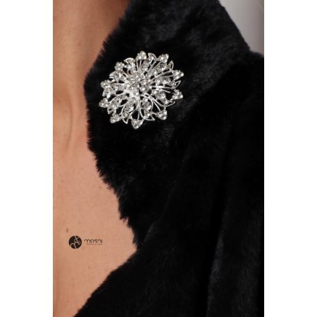 Brossos műszőrme boleró fekete