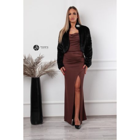 Brossos műszőrme boleró fekete