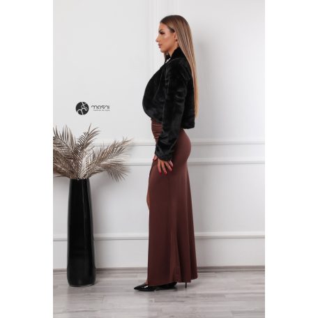 Brossos műszőrme boleró fekete