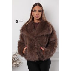 Carina műszőrme kabát barna