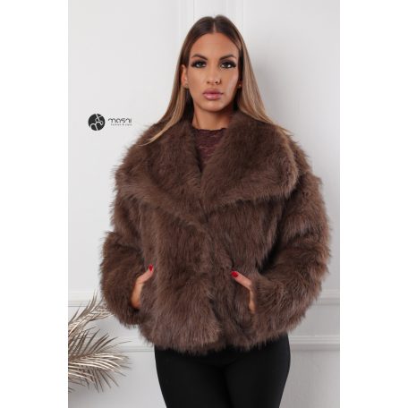 Carina műszőrme kabát barna