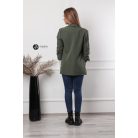 Húzott ujjú zakó nagy méret (L/XL) keki zöld