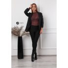 Húzott ujjú zakó nagy méret (L/XL) fekete