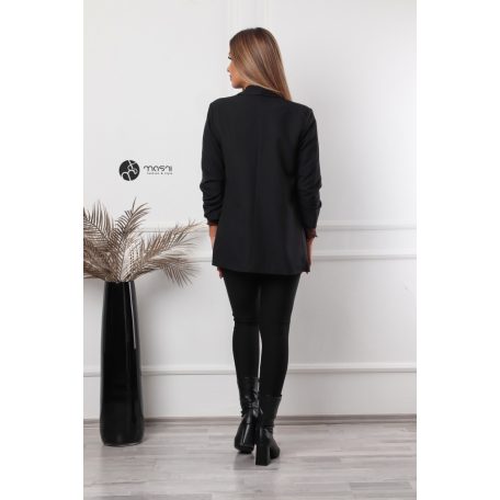 Húzott ujjú zakó nagy méret (L/XL) fekete