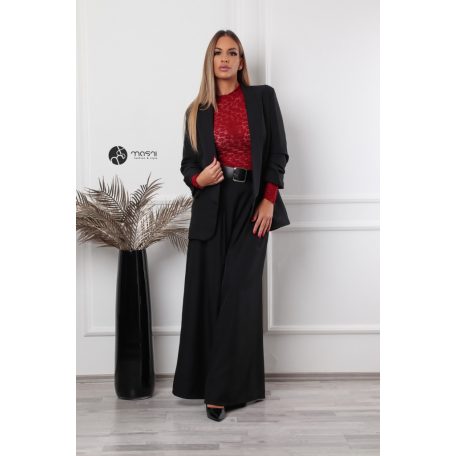 Húzott ujjú zakó nagy méret (L/XL) fekete