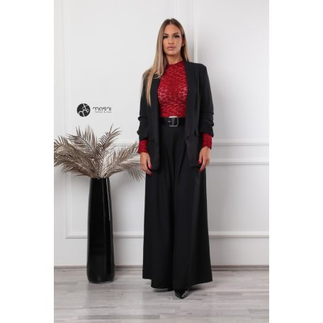 Húzott ujjú zakó nagy méret (L/XL) fekete