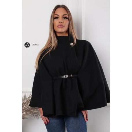 Öves poncsó fekete