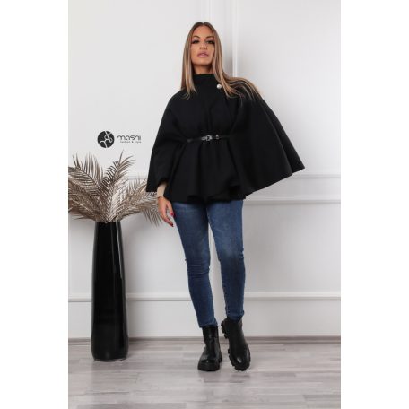 Öves poncsó fekete