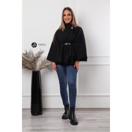 Öves poncsó fekete