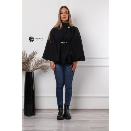 Öves poncsó fekete