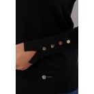 Ujján arany gombos kötött pulcsi fekete