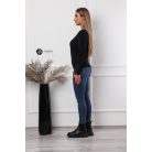 Ujján arany gombos kötött pulcsi fekete