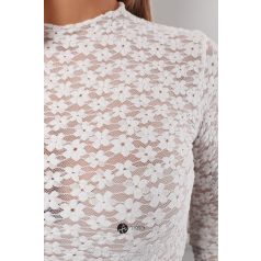 Virágos necc felső fehér