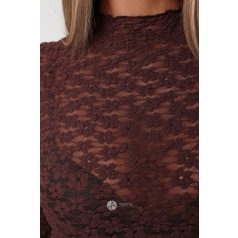 Virágos necc felső barna