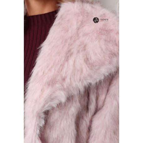 Carina műszőrme kabát púder rózsaszín