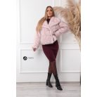 Carina műszőrme kabát púder rózsaszín