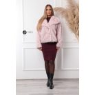 Carina műszőrme kabát púder rózsaszín