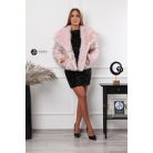 Carina műszőrme kabát púder rózsaszín