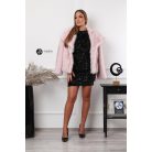 Carina műszőrme kabát púder rózsaszín