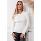 Bordás anyagú kötött felső fehér