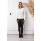 Bordás anyagú kötött felső fehér