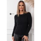 Bordás anyagú kötött felső fekete