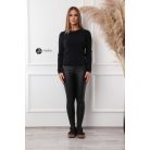 Bordás anyagú kötött felső fekete