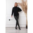 Gyöngyös vállú kötött pulcsi fekete