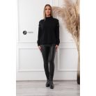 Gyöngyös vállú kötött pulcsi fekete