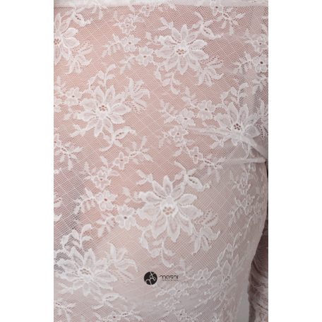 Magas nyakú virágos necc felső fehér