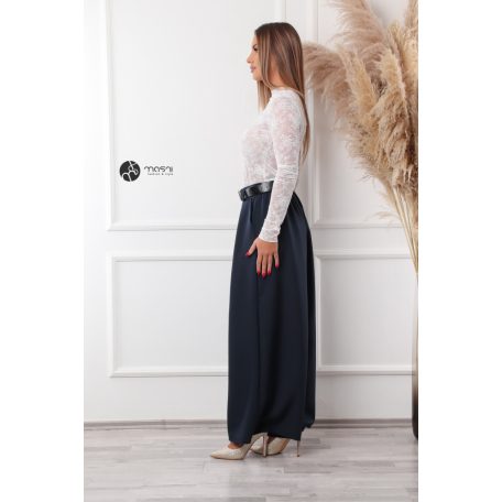 Magas nyakú virágos necc felső fehér