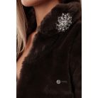 Brossos műszőrme boleró csokibarna