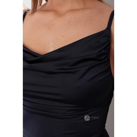 Leana ejtett nyakú elasztikus maxi ruha sötétkék