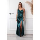 Sofia szatén maxi ruha sötét zöld