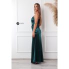 Sofia szatén maxi ruha sötét zöld