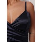 Alessandra szatén mini ruha sötétkék