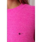 Kerek nyakú oversize kötött pulcsi fukszia