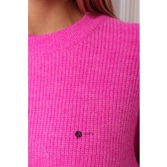 Kerek nyakú oversize kötött pulcsi fukszia