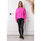 Kerek nyakú oversize kötött pulcsi fukszia