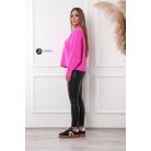 Kerek nyakú oversize kötött pulcsi fukszia