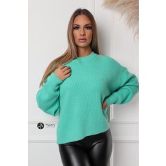 Kerek nyakú oversize kötött pulcsi menta