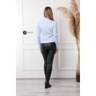 Csipkés magas nyakú kötött felső világoskék