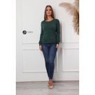 Kerek nyakú basic kötött felső sötétzöld