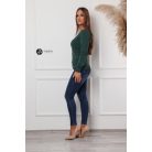 Kerek nyakú basic kötött felső sötétzöld