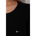 Kerek nyakú basic kötött felső fekete