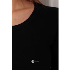 Kerek nyakú basic kötött felső fekete