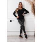 Kerek nyakú basic kötött felső fekete